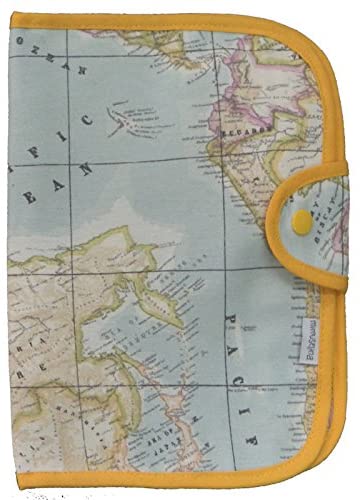 Mimuselina Baby Document Holder with Transparent Pockets, World Map