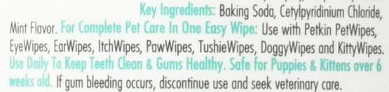 Petkin Plaque Toothwipes, Fresh Mint, 40 Wipes - Natural Formula Cleans Teeth, Gums & Freshens Breath - Safe, Convenient, & Easy to Use Oral Care Dental Pet Wipes for Dogs, Cats, Puppies & Kittens - Image 3
