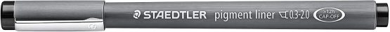 Staedtler Pigment Liner 308 °C2 – 9 2.0 mm Long Metal Tip, Box of 10 – Black