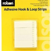 Rolson 61313 12pc Hook & Loop Strips, Black