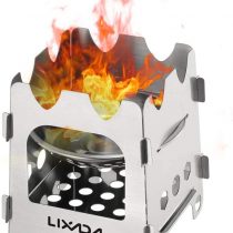 Lixada Camping Stove Stainless Steel Wood Stove Lightweight Alcohol Stove Burner for Outdoor Camping Cooking Picnic BBQ