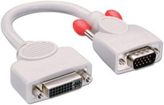 LINDY VGA to DVI Analogue Adapter Cable - DVI-I Female (Analogue) to VGA Male 0.2m