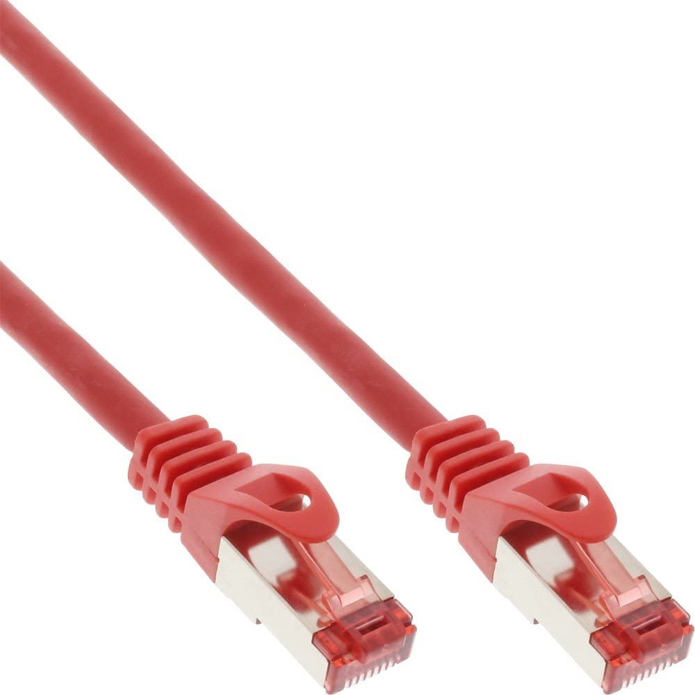 InLine 76450R Patch Cable, S/FTP (PiMf), Cat.6, 250 MHz, PVC, Copper, 0.5 m, Red, 0.50m