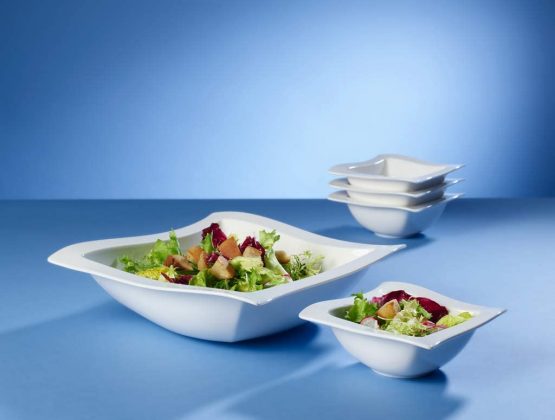 Villeroy & Boch 10 2525 3320, New Wave Dish, Bowl for Salads and Siofdishes, Square Shape, Premium Porcelain, Dishwasher and Microwave Safe White, 33 cm - Image 3