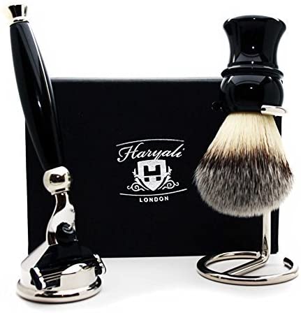 Synthetic Look Alike Badger Hair Brush, Mach 3 Head Razor - Image 2