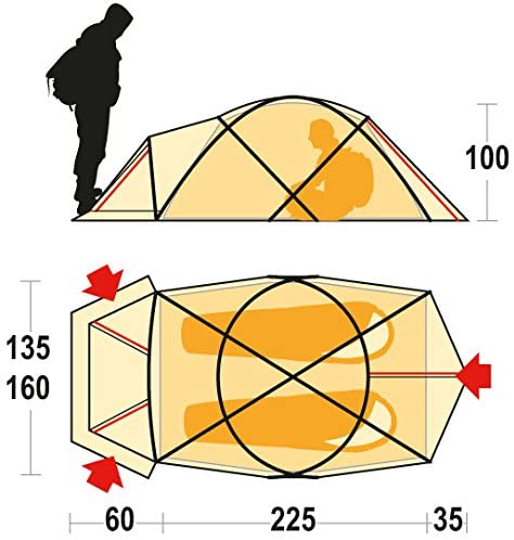 Ferrino Snowbound Tent, Orange, 2 People, Arancione, 2 Persone - Image 3