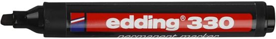 edding 330 Permanent Marker - Black - 10 Pens - Chisel Tip 1-5 mm - Waterproof, Quick-Drying, Smear-Proof Pens - for Cardboard, Plastic, Glass, Wood, Metal and Fabric - Image 2