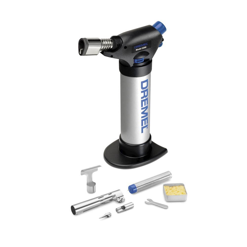 Dremel Versaflame 2200 Stationary Butane Gas Burner, Cordless Mini Blow Torch and Heat Gun for Soldering Pipe Bending