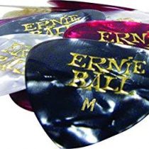 Ernie Ball P09166 Medium Assorted Color Pearloid Cellulose Picks bag of 24