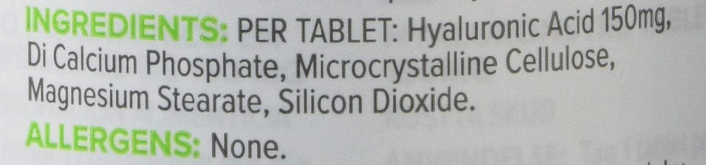 Bulk Pure Hyaluronic Acid Tablets, 150 mg, Pack of 60, 60 count (Pack of 1) - Image 2