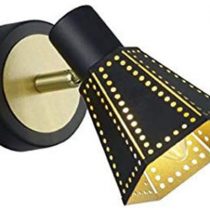 Lights, Metal, Schwarz/Goldfarbig, 13 x 9.5 x 17 cm, E14