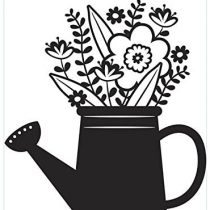 Darice Embossing Folder 4.25 x 5.75-inch Flowers in Watering Can, Acrylic, Clear/White, 3-Piece
