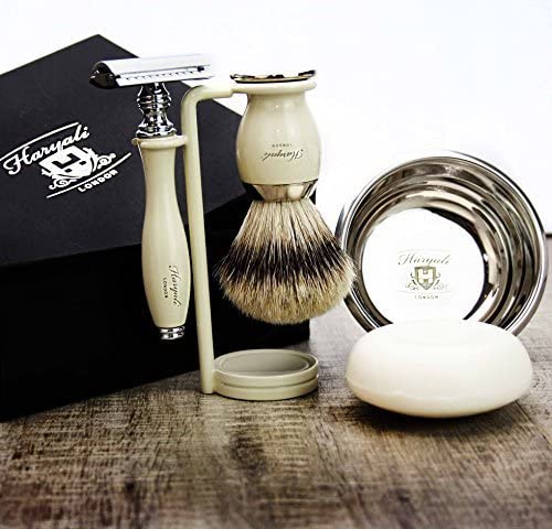 Shaving Set Featuring Silver Tip Brush,Safety Razor