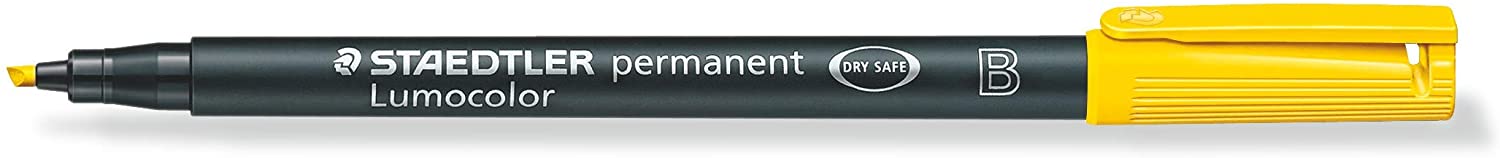 Staedtler 314 Lumocolor Universal Pen B Tip, Approx. 1.0 or 2.5 mm, Permanent, Pack of 10 in Cardboard Case Yellow - Image 3