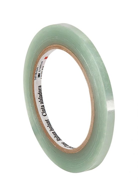 TapeCase 5 0.375" x 72yd Translucent Clear Polyester Electrical Tape, 2.5" Thick, 72" Length, 0.38" Width