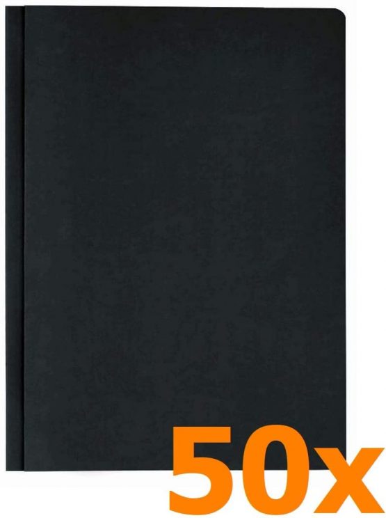 Elba 23462BL Extra Thick 320 g/sq. m Manila Cardboard for 200 DIN A4 Pages Set of 50 Blue File with Two Clips Black