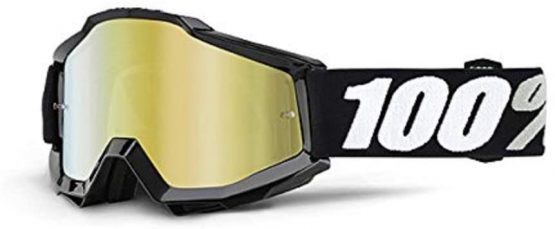100% Men Accuri Mirror Gold Lens Motocross/Cycling Goggles - Tornado, One Size