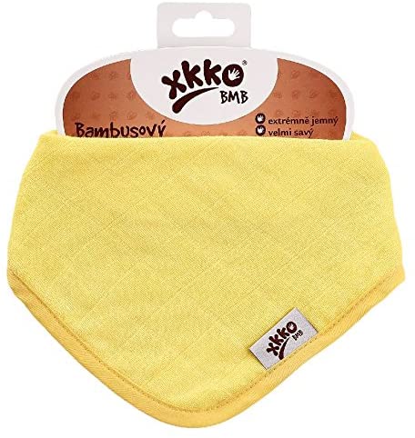 XKKO Bmbbn D002 A Bamboo Muslin Bandana, Head Scarf or bib Yellow