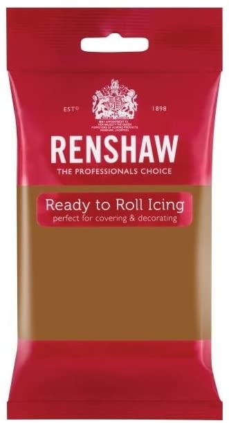 Renshaw Teddy Bear Brown Just Roll With It Fondant Icing, 250 g (Pack of 1) - Ready to Roll Icing for Cakes