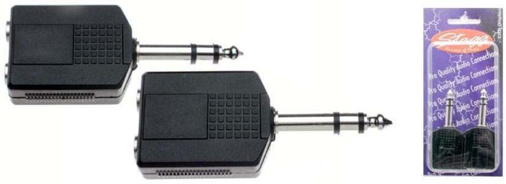 Stagg AC-PMS2PFH Small to Large Jack Dual Adaptor - Black