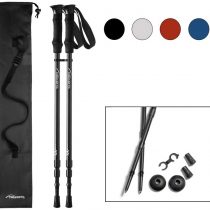 Pair of Trekrite 3 Section Collapsible Telescopic Antishock Trekking/ Hiking/ Walking Poles, EVA Foam Handles with Adjustable Strap for Camping, Backpacking, Mountaineering - Choose Colour