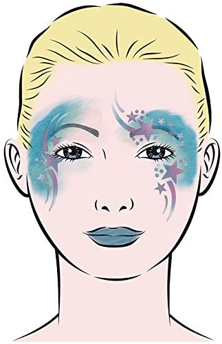 Eulenspiegel 4028362109076 109076-Face Painting Template-Stardust, Unisex-Adult, Black - Image 2