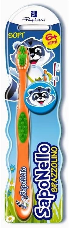 Saponello - Toothbrush Children Soft 6 Years +, Multicoloured