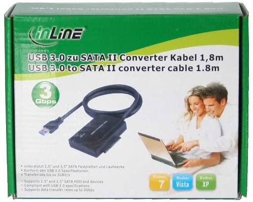 InLine USB 3.0 to SATA converter, with power supply, Black - Image 2