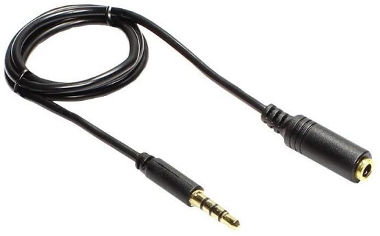 Good Connections audio extension cable black, 3-Pin, stereo audio aux male to female, 20 m audio extension cable