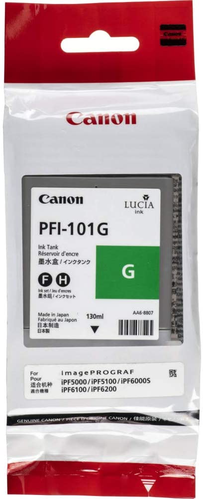 Canon LUCIA PFI-101 G - Green - original - ink tank - for imagePROGRAF iPF5000, iPF5100, iPF6100, iPF6200(0890B001AA)