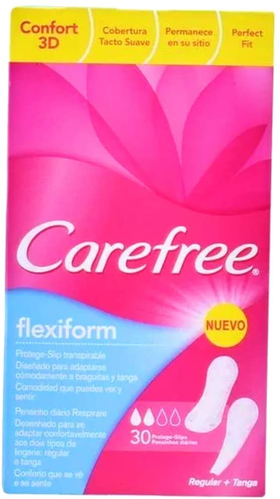Carefree Flexiform Panty Liners, 30 Liners BigaMart