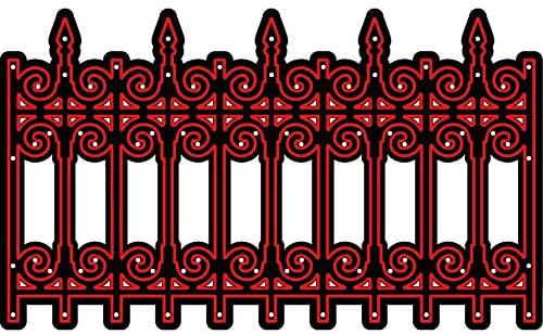 Darice Embossing Essentials Dies-Iron Fence Border, Transparent