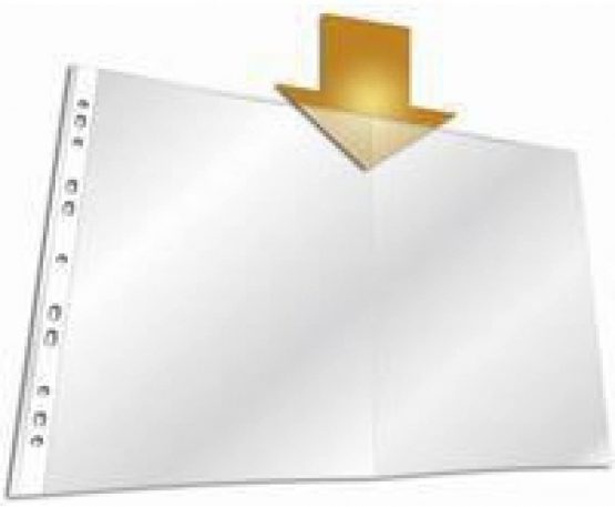 Bantex A3 Oblong Open Top Polypropylene Folder Pocket - Clear (Pack of 100)