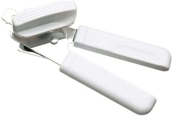 KitchenCraft Can Opener with Built in Bottle Cap Remover, 18cm, White/Silver