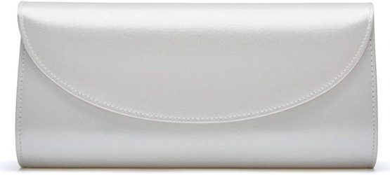 Celina - Classic Ivory Satin Clutch Handbag