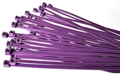 Gocableties Purple Cable Ties, 300mm x 4.8mm, Pack of 100, 12" Premium Nylon Zip Ties, Multi-Purpose Plastic Tie Wraps