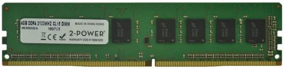 2-Power MEM8902A 4 GB DIMM 288-Pin, 2133 MHz/PC4-17000, CL15, Unbuffered, Non-ECC Memory - Multi-Colour