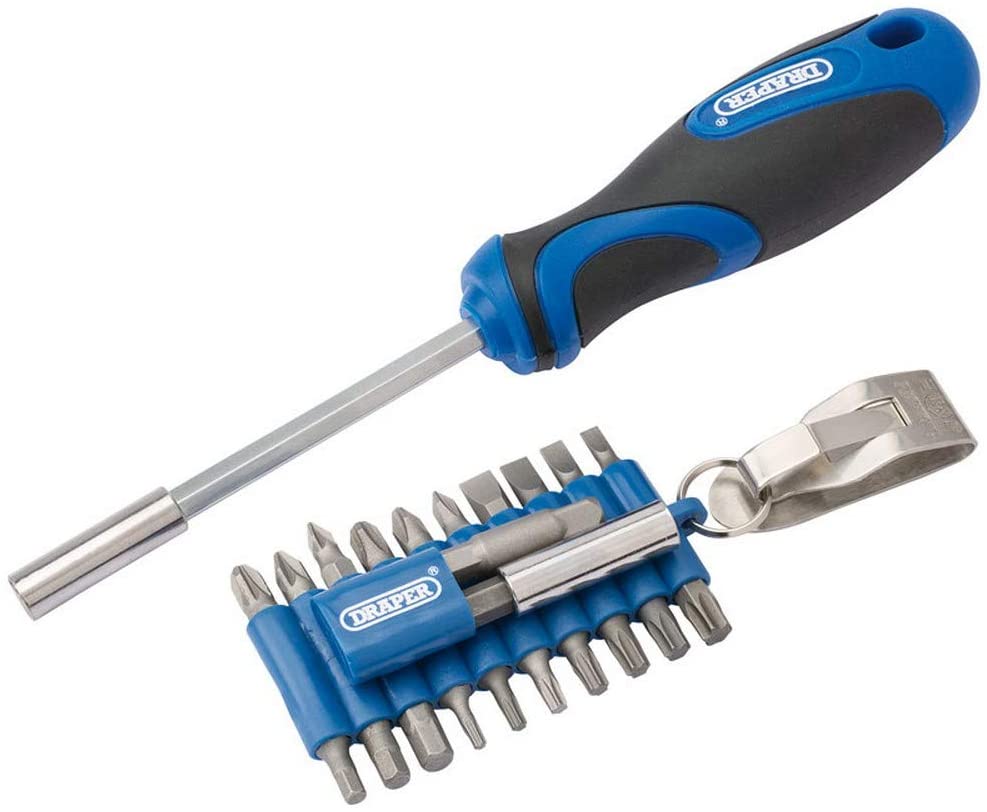 Draper 43624 Screwdriver and Bit Set,Blue,23 Pieces