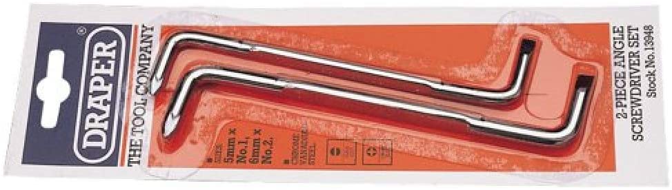 Draper 13948 Angle Screwdriver Set 2pc á, Silver