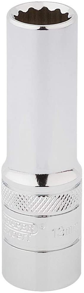 Draper 33732 1/2" Square Drive Hi-Torq 12 Point Deep Socket, 13mm Size , Blue, 13 mm