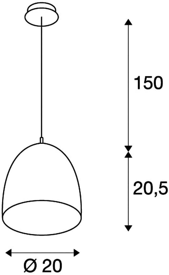 SLV Pendant Light para Cone 20 / Living-Room lamp, Indoor Lighting, Dining Room Drop Light, LED, Ceiling Light / E27 60W Gold - Image 2