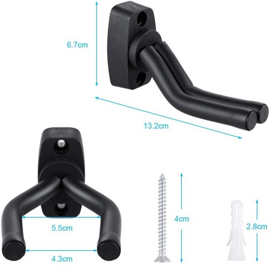 Anpro 6 Packs Guitar Hanger Hook, Guitar Wall Mount Bracket Holder, Guitar Wall Hangers for Acoustic Guitar, Bass, Mandolin, Banjo, Ukulele - Image 2