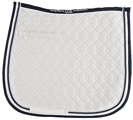 USG United Sportproducts Germany 14450004-272-350-402 Dressage Saddle Cloth, White/Navy Blue, warmblood - Image 4