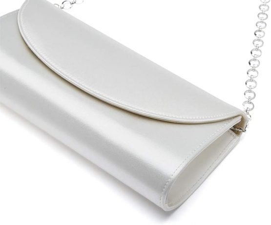 Celina - Classic Ivory Satin Clutch Handbag - Image 2