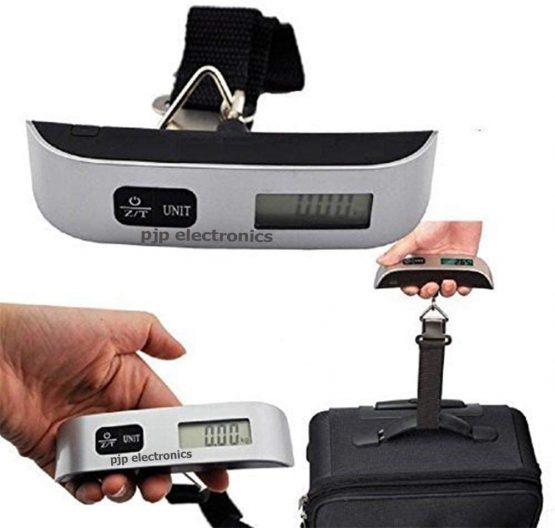 Pjp Electronics Travel Luggage Scale, Digital Luggage Weighing Scales for Suitcase with Temperature Reading 50 Kg Capacity (Silver) - Image 2