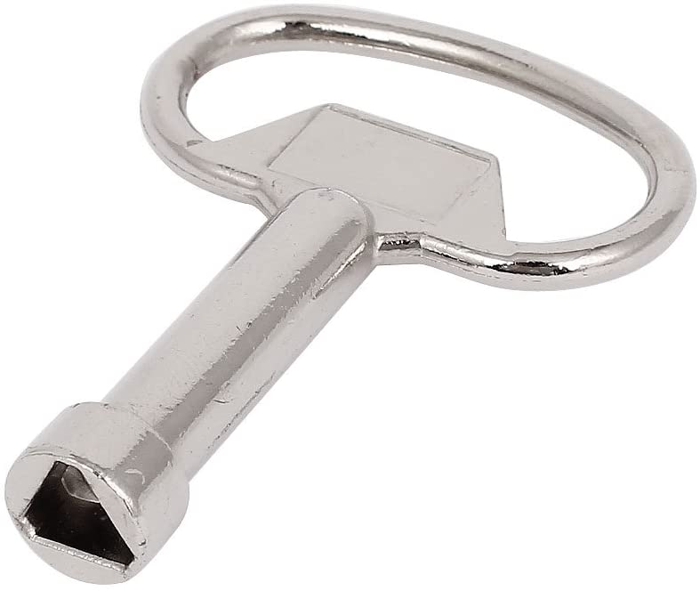 Sourcingmap Electric Meter Box Cupboard Utility Key Triangle Socket Spanner, Silver