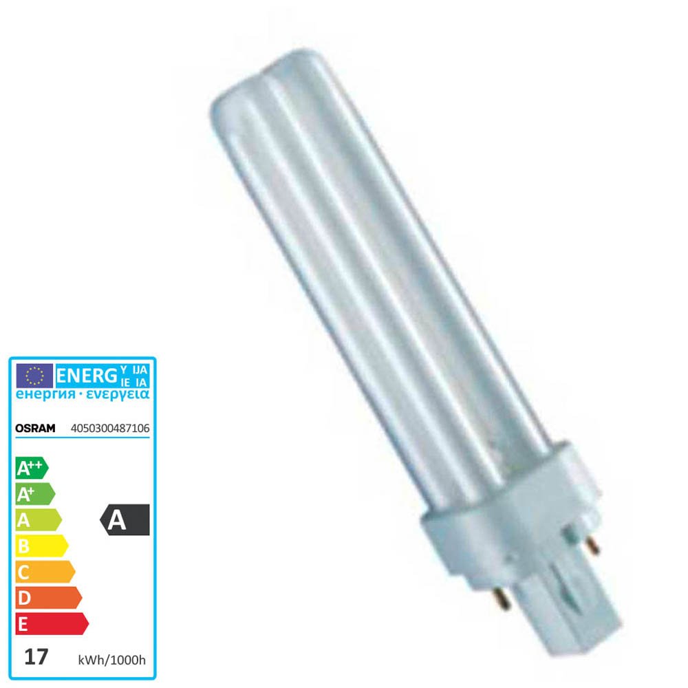 Osram G24d 13 Watt Compact Fluorescent Light Dulux Lamp, White