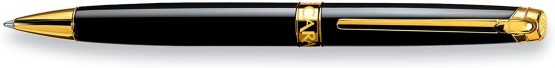 Caran d'Ache Leman Gold Plated Ballpoint Pen - Ebony Black