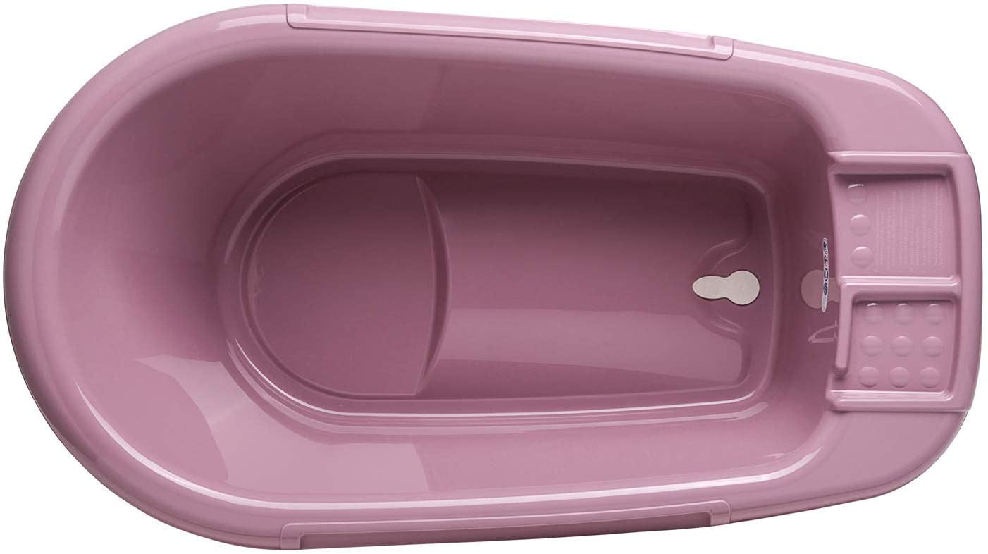Rotho Babydesign Bathtub with Hose, 0-12 Months, Bella Bambina, Fantastic Mauve (Deep Pink), 20020 0288, 1 Stück (1er Pack) - Image 2