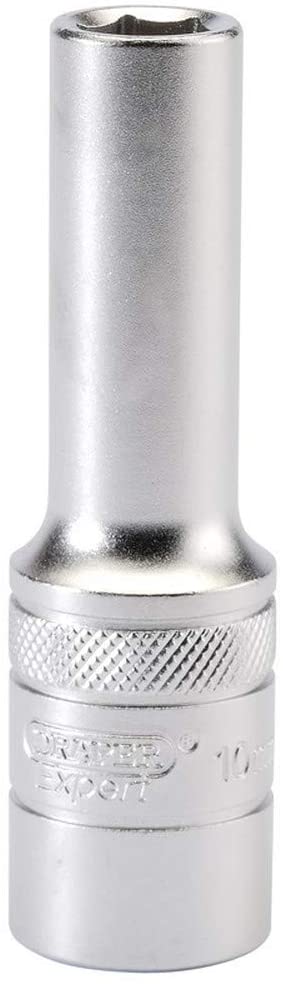 Draper 16642 1/2" Square Drive Hi-Torq 6 Point Deep Socket, 10mm Size, Blue, 10 mm